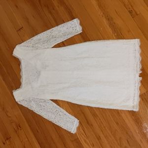 White Lace Adrianna Papell Dress Size 10